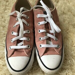 Classic Converse Pink Sneakers with White Laces